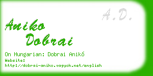 aniko dobrai business card